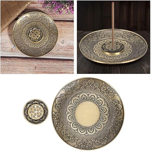 Miniatura 4 de Soporte de incienso de bronce para quemador de incienso y cono con CatcherCenser Stick Incienso Holder Cono Budista Suministros
