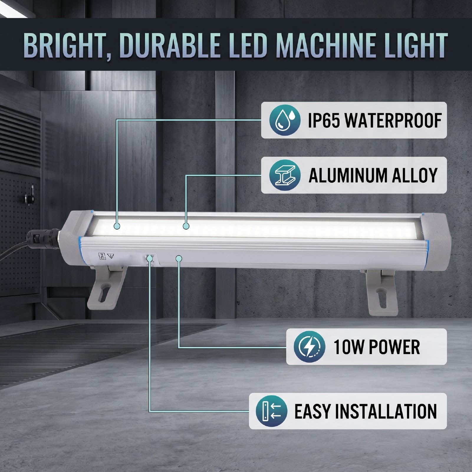 YWBL-WH LED Werkstatt Röhrenleuchte, 10W Wasserdichtes Design