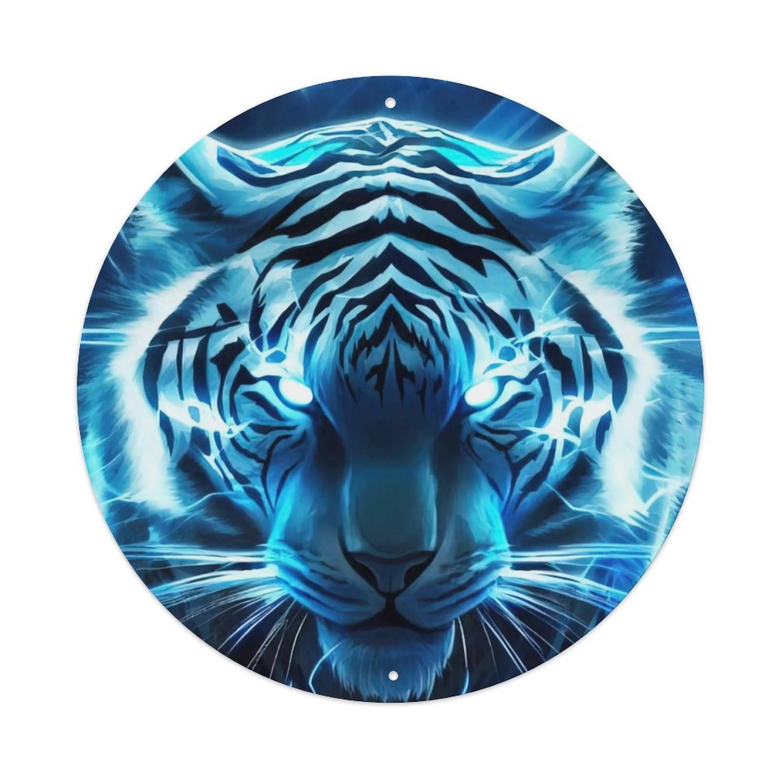 Animal Fierce White Tiger Metal Tin Sign