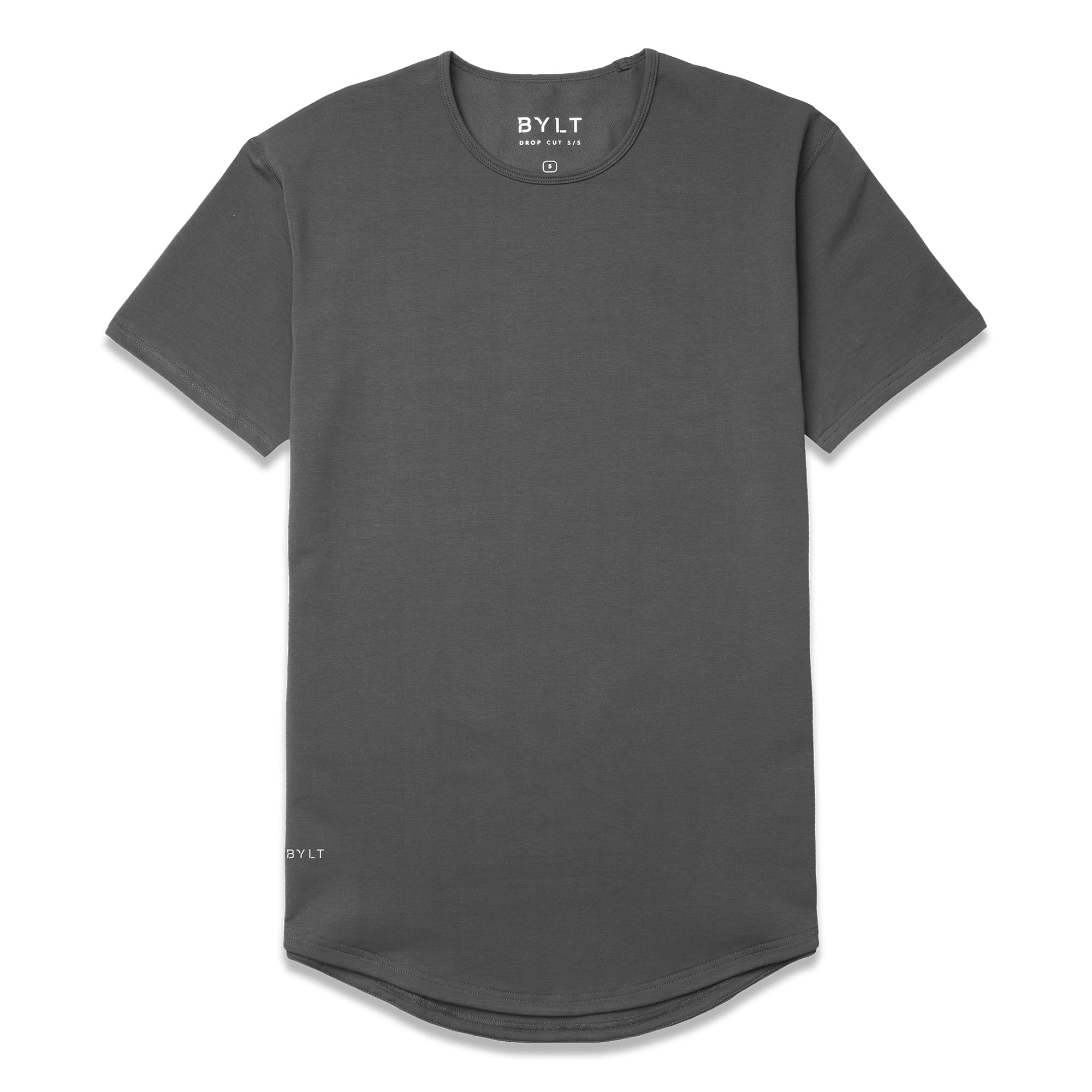 BYLT Mens Drop-Cut Men's T Shirt, Plain Tshirts for Men, Drop Cut Basic Crewneck Tee, Wrinkle Resistant, Stretch Fit