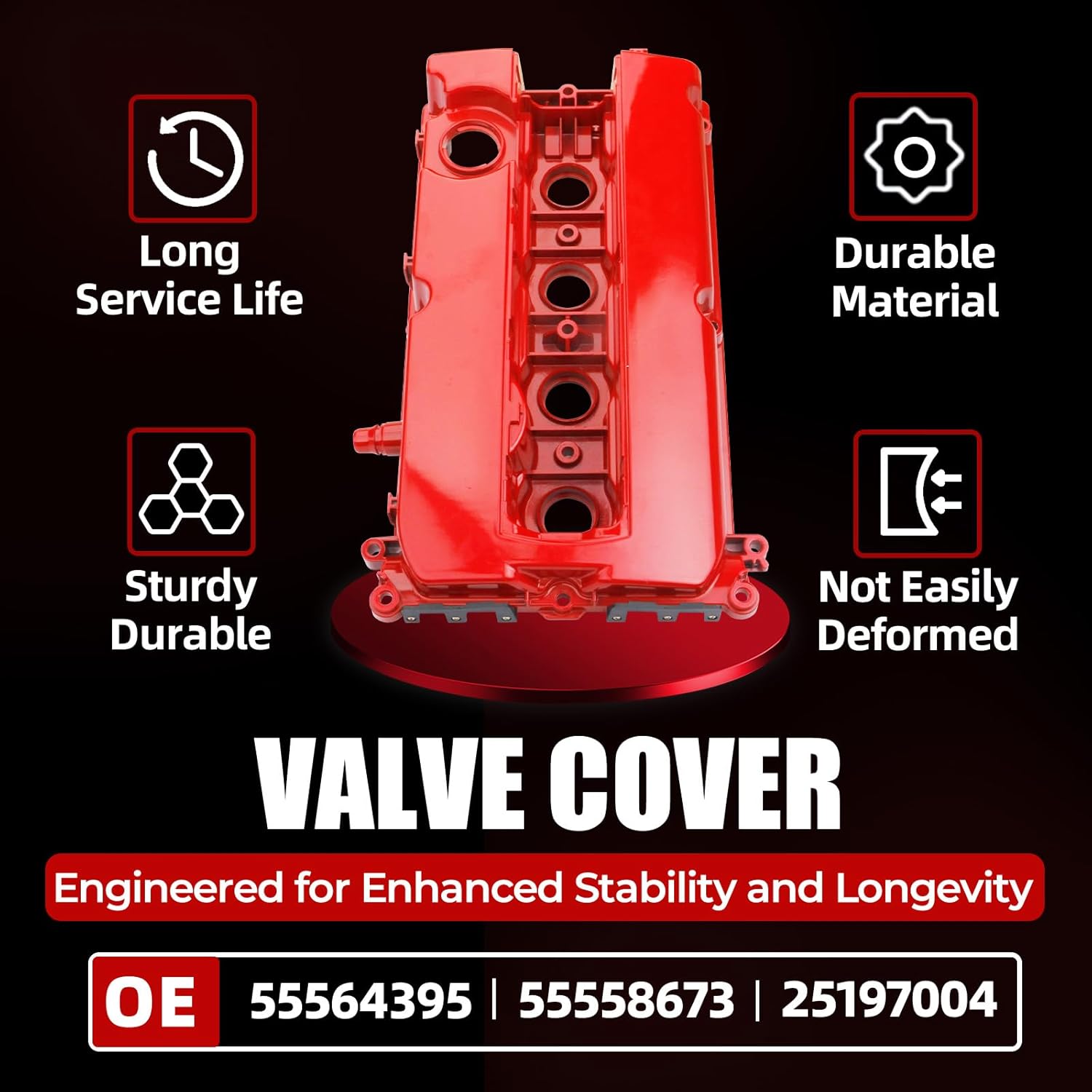 MITZONE Aluminum Valve Cover Compatible with Chevy Cruze 2010-2016 Sonic 2012-2018 Trax 2013-2020 Aveo 2009-2011 Aveo5 2009-2011, Pontiac G3 2009-2010 L4 1.6L 1.8L, Replace 254-920 55558673 55564395