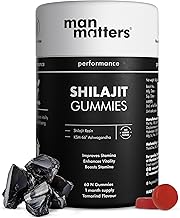 Man Matters Pure Himalayan Shilajit/Shilajeet Gummies with 75% Fulvic Acid & KSM 66 Ashwagandha | Boosts Stamina, Strength & Improves Energy Levels | No Added Sugar | Pack of 60