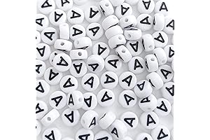 Acrylic Alphabet Beads, 100PCS 4X7mm Letter Beads for Bracelets Making