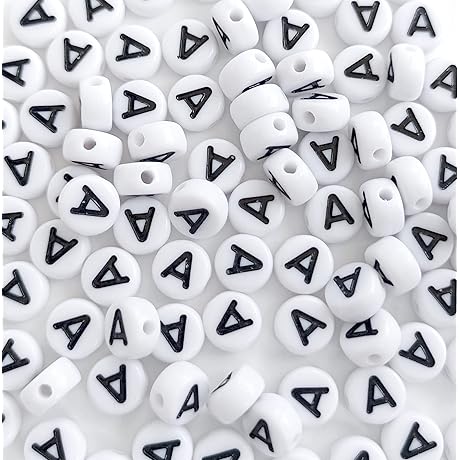 Acrylic Alphabet Beads, 100PCS 4X7mm Letter Beads for Bracelets Making