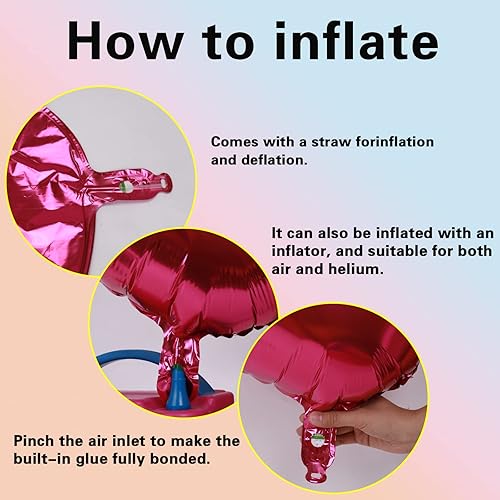 Miniatura 4 de Globos de papel de aluminio de helio número 21 de 40 pulgadas, color rosa intenso, figuras grandes, bolas inflables para niñas 21, fiesta de