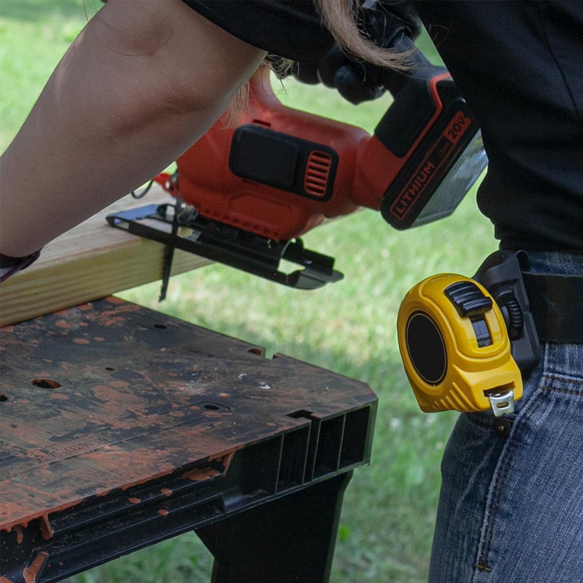 Spider Tool Holster - Pro Tape Measure + Hammer Holster Kit - Upgraded, Self Locking, Quick Draw Universal Tool Holder with Ambidextrous Thumb Lock - Compatible with All Major Brands - Image 7