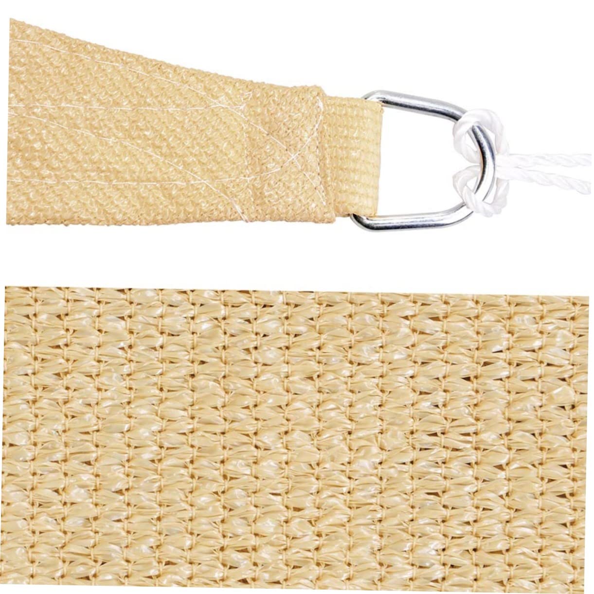 Sun Shade Sail Triangolare Pe Beige UV Block con Corda | Atmosfera Estiva, per Piscina e Prato, Installazione Facile, Uso Tutto L'anno