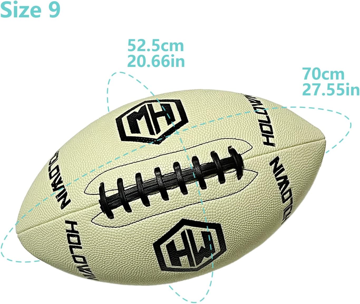Holographic Luminous Light Up Reflective Football for Night Games & Training, Glowing in The Dark, Great American Football Toy Gifts for Boys, Kids, Men