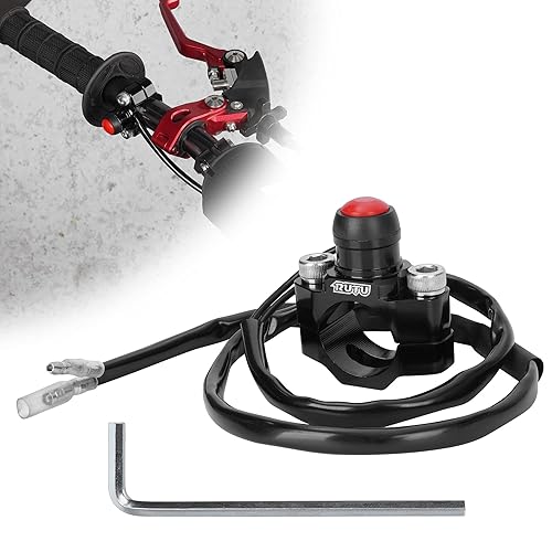 Botón universal CNC de interruptor de parada de motor de motocicleta para motocicleta, ATV, Dirt Pit Bike, scooter, quad, etc. con manillar de 0.866