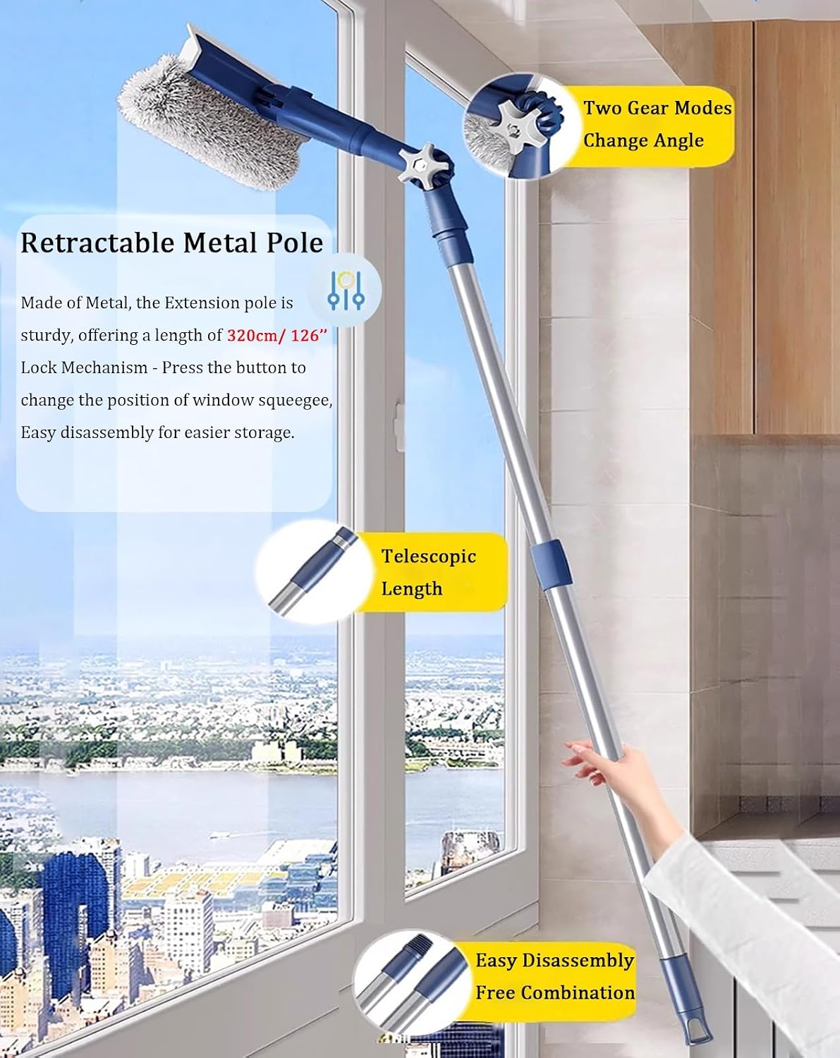 Nettoyant Vitre Nettoyeur De Vitres Avec Flacon Pulvérisateur 4 En 1 : Kit De Nettoyage Des Fenêtres, Raclette De Douche Double Face U2013 Pour Fenêtres, Salle De Bain, Cuisine, Voiture, Miroir Karcher Vitre