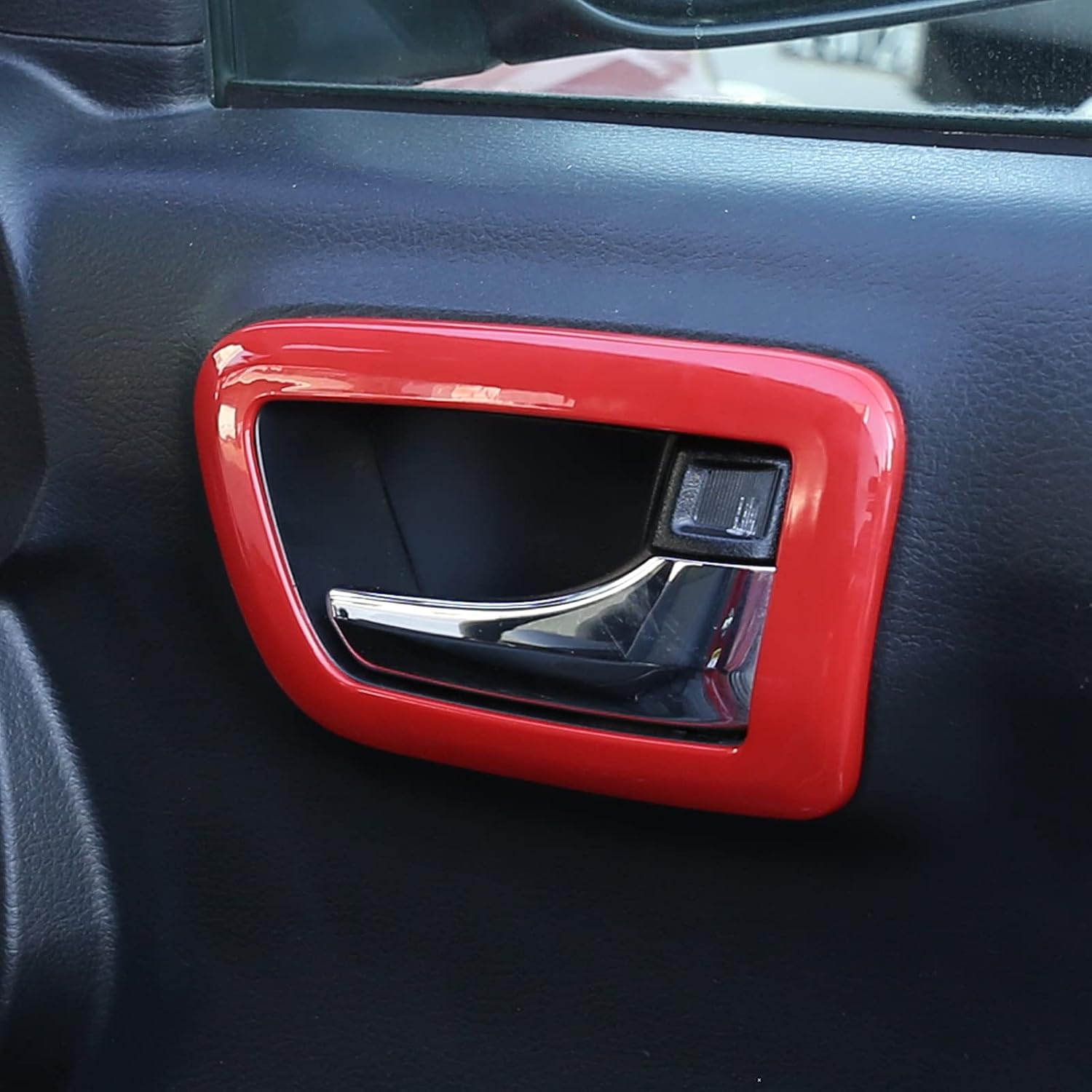 4PCS ABS Inner Car Look Interior Door Handle Panel Cover Trim Compatible with Toyota Tacoma 2016 2017 2018 2019 2020 2021 2022 2023 Interior Door Handle Frame (Red)