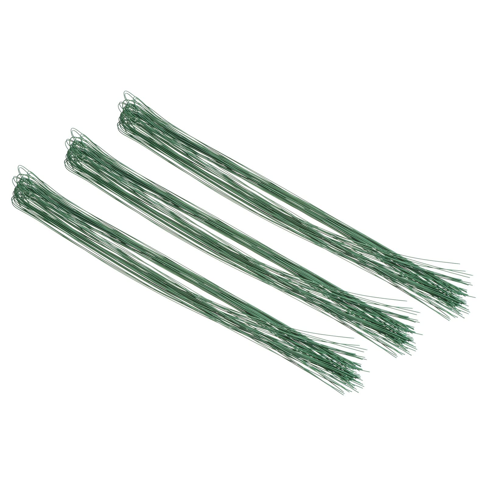 PATIKIL 32 Inch 24 Gauge Floral Stem Wire, 3 Pack/120 Pieces Bouquet Stem Paper Wrapped for DIY Crafts Flower Arrangements, Green