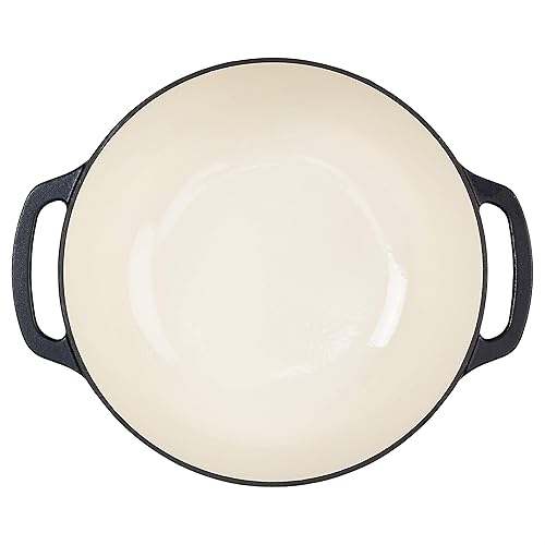 Vista 68 de Horno holandés cubierto de hierro fundido esmaltado Yaxa Basics, 6 cuartos de galón, color azul marino.