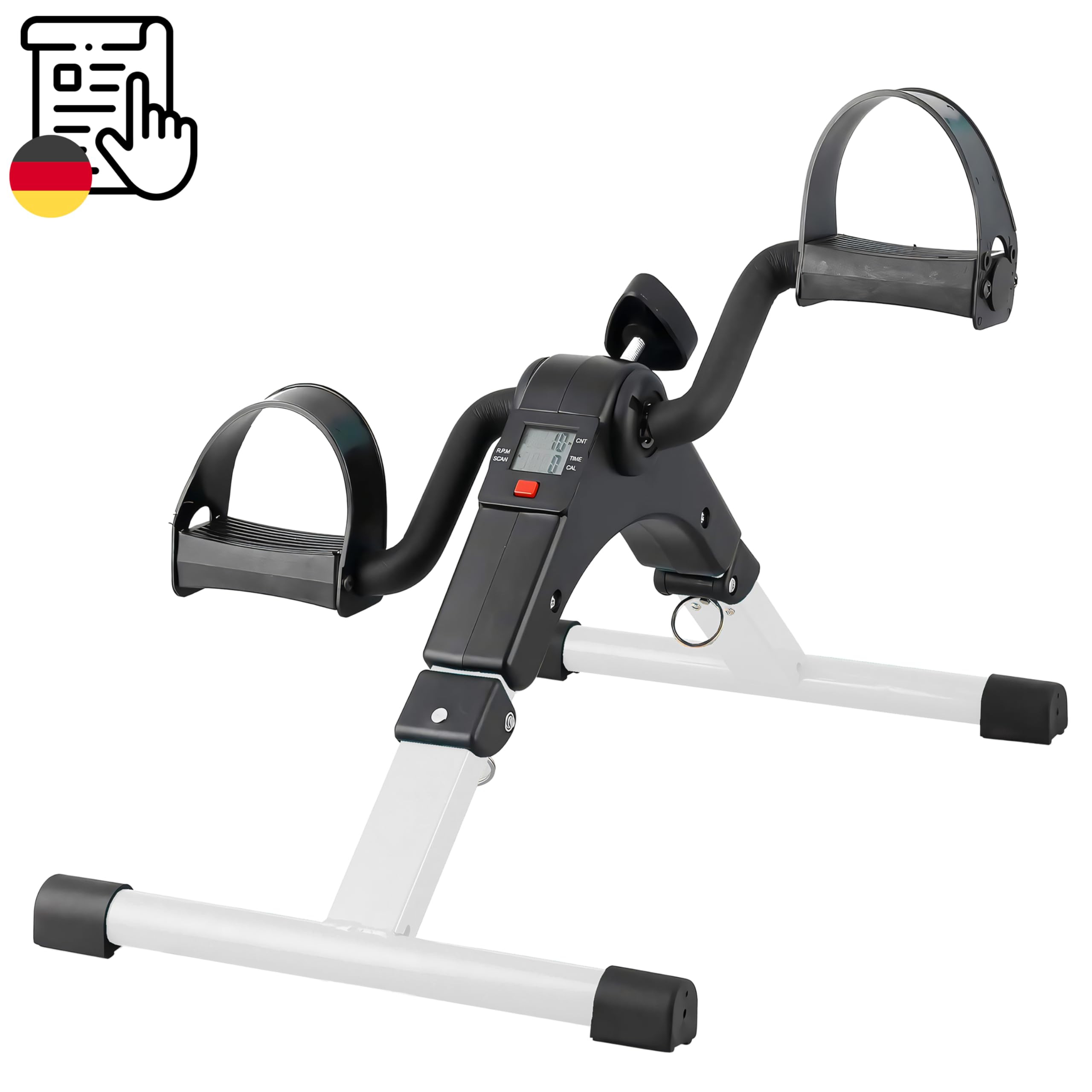 Retoo Pedaltrainer Mini Heimtrainer für Senioren – Leiser Arm- & Beintrainer mit LCD-Display, Einstellbarer Widerstand, Kompakt, Zuhause