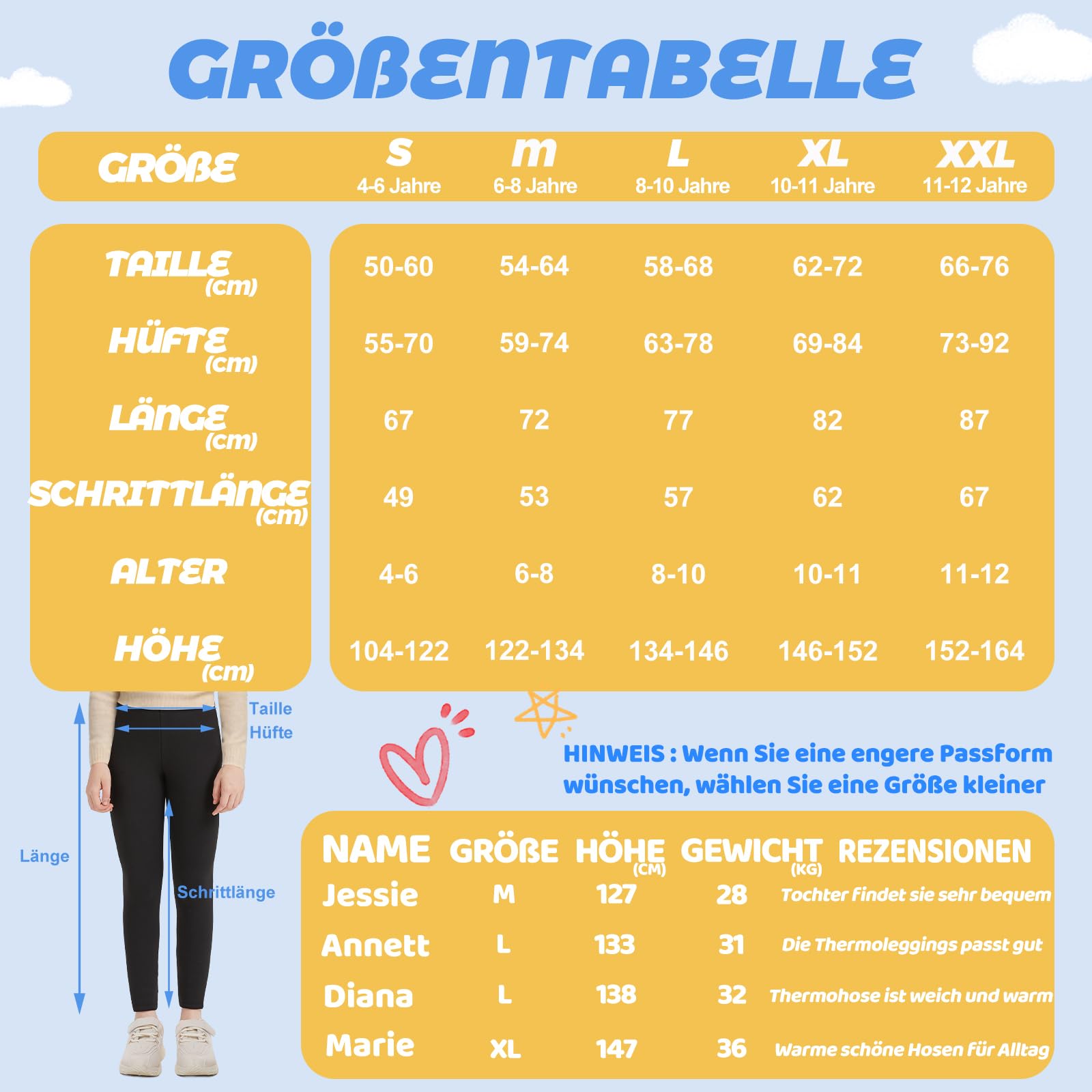 DDOBB 2er Pack Thermo Leggings Mädchen Gefütterte Winter Leggins Mit Fleece Kinder High Waist Thermounterwäsche Dicke Warm Lange Hose für Alltag
