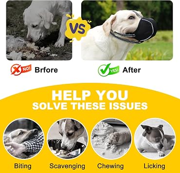 Dog Muzzle, Breathable Mesh Muzzle for Small Medium Large Sized Dogs, Adjustable Soft Muzzles to Prevent Chewing, Biting & Scavenging, Training and Walking Allows Panting Drinking (M)
