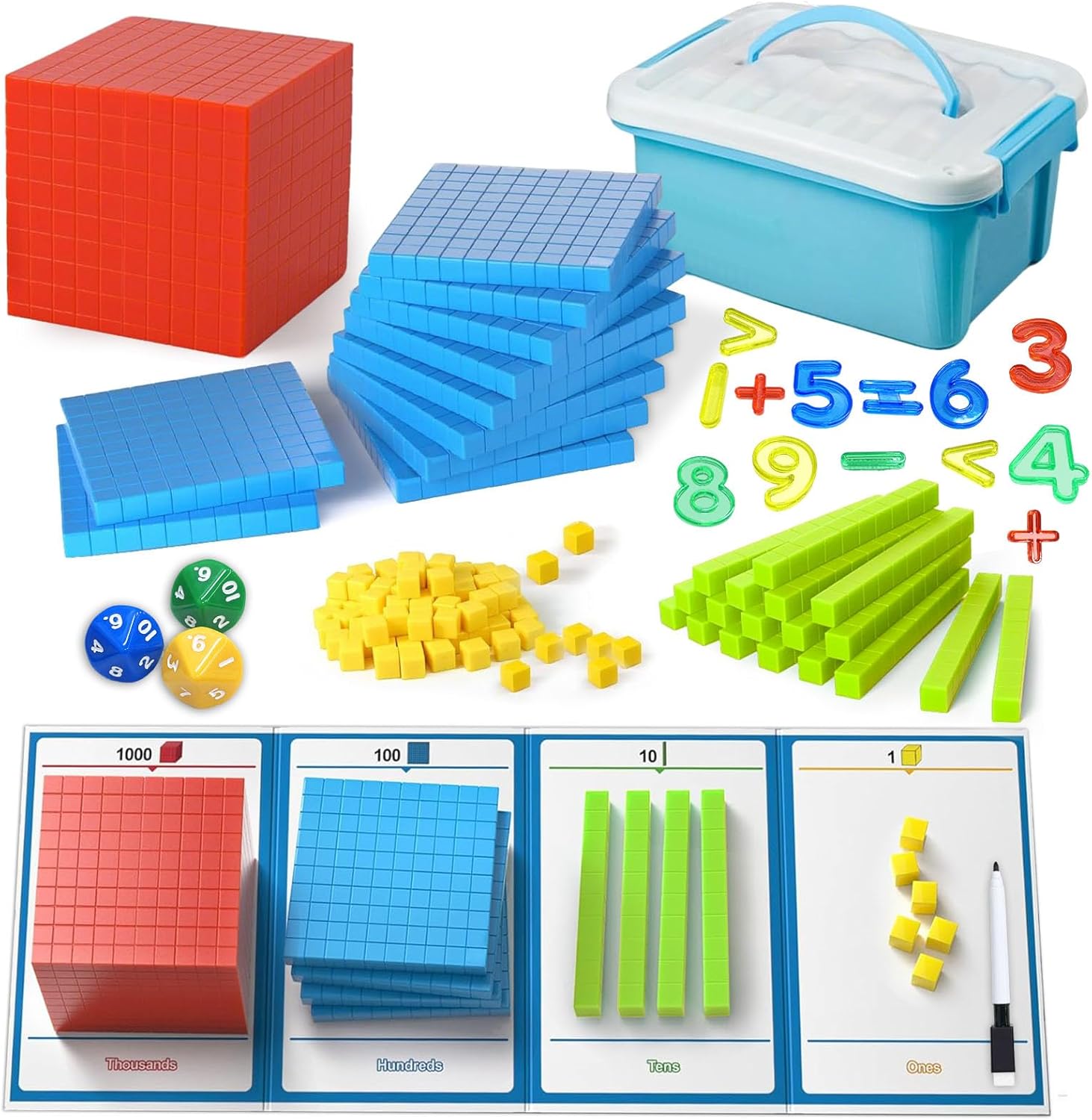Math Base Ten Blocks Set with Place Value Chart - Nepal | Ubuy