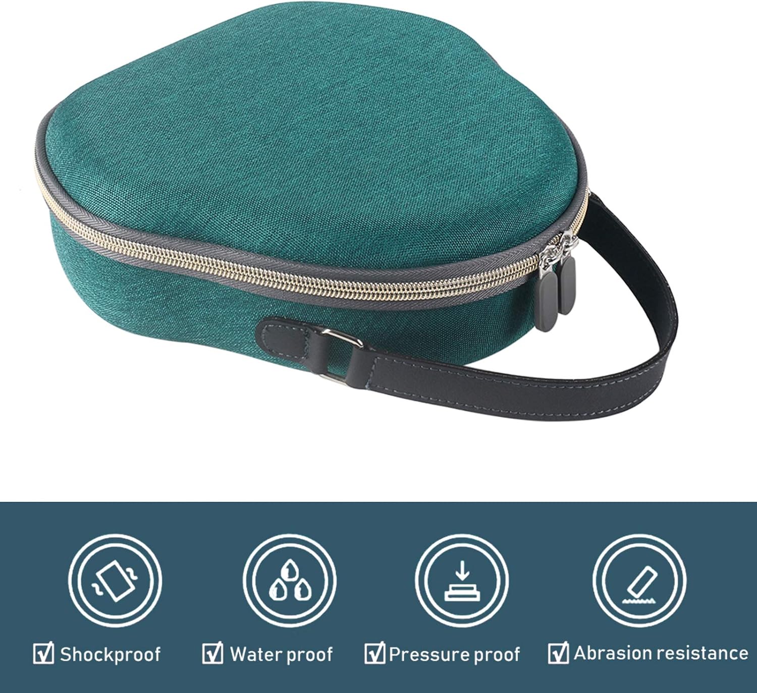 Get Popular Offer MASiKEN Carrying case for AirPods Max Headphones,with Silicone Earpads Cover, Portable Protective Hard-Shell Travel case with a partition, Scratch-Resistant,AirPod Max Ear Pads Skin (Lake Blue)