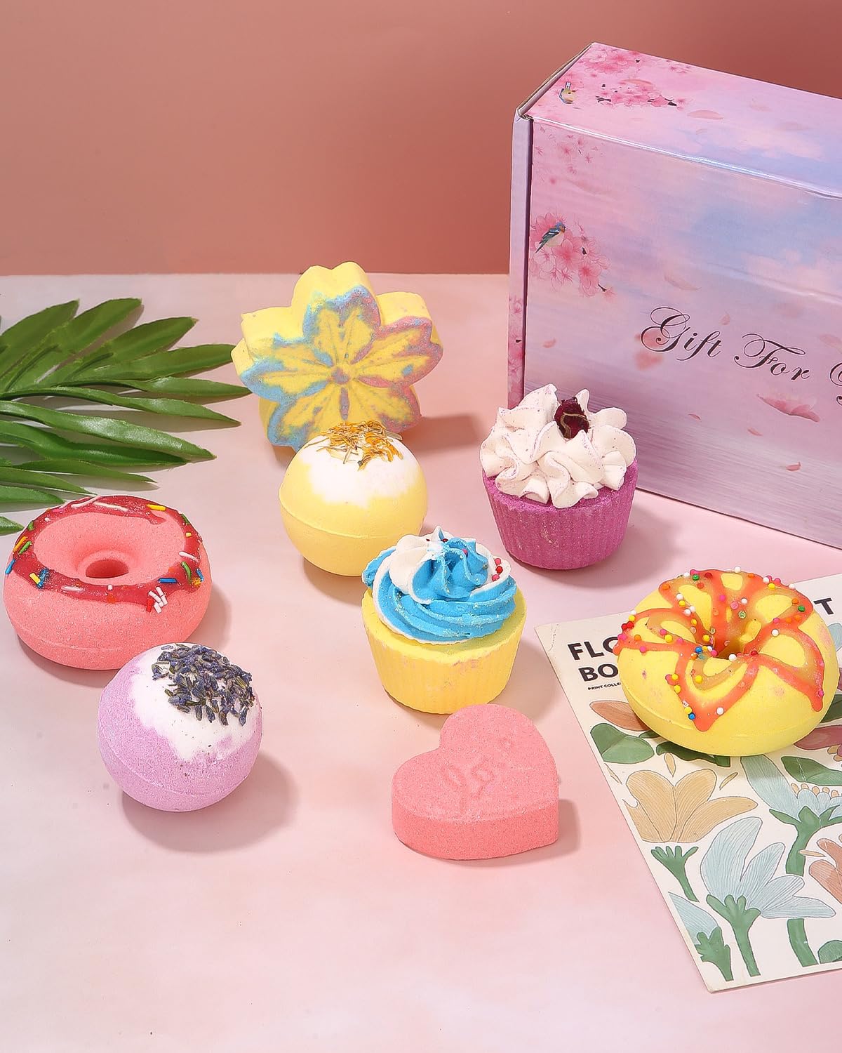Bath Bombs Zestaw upominkowy, 8 sztuk kulek do kąpieli dla dzieci, organiczne naturalne kule do kąpieli, walentynkowe prezenty świąteczne Bombka do kąpieli dla kobiet