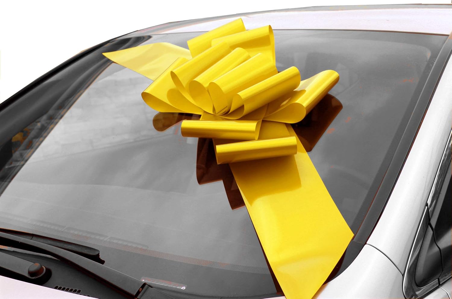 Big Yellow Car Bow Ribbon - 25" Wide, Support Our Troops, Fully Assembled, Easter, Spring, Anniversary, Birthday, Fundraiser, New Car, Awareness, Large Gift Decoration, Summer, Fall, Christmas