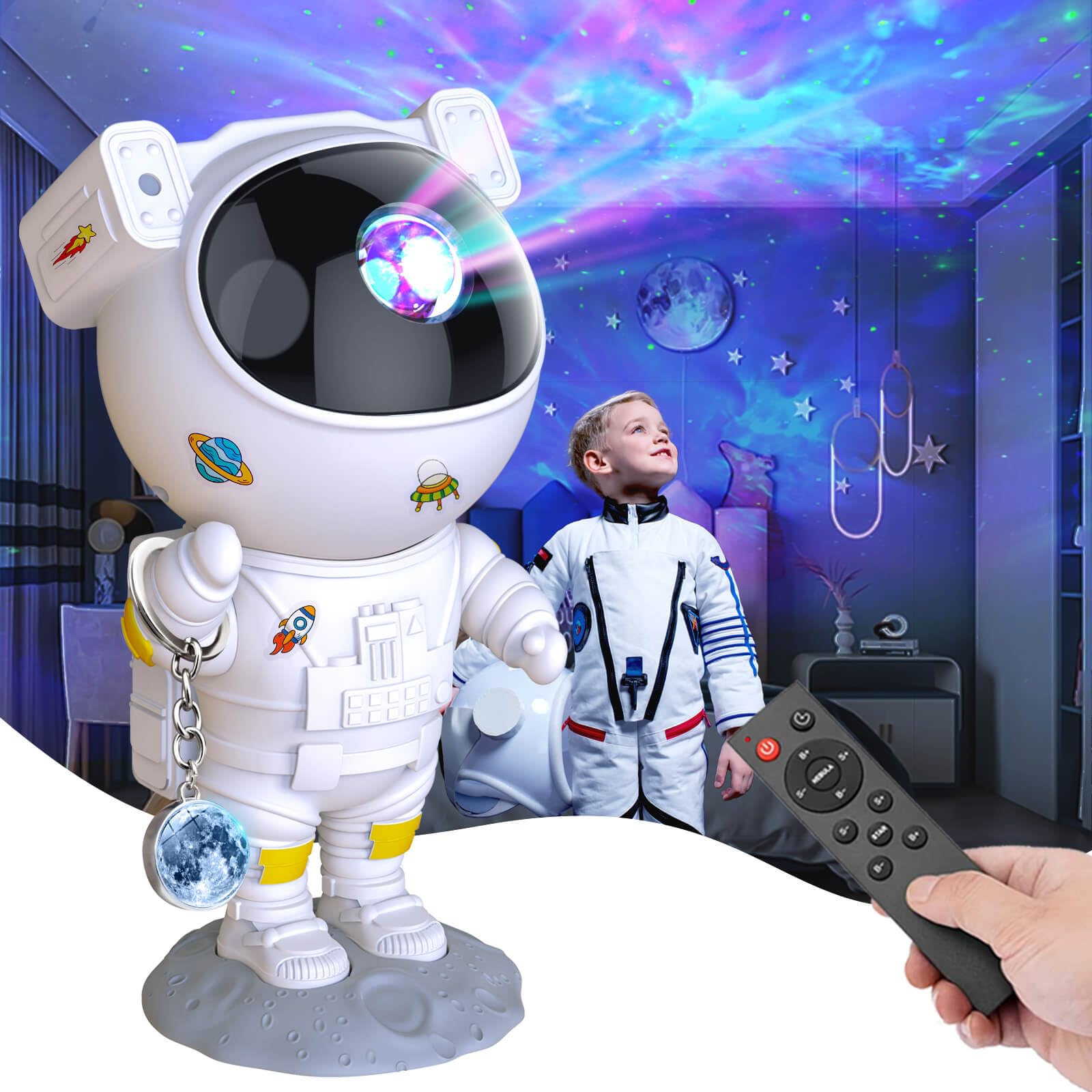 Lalolee Astronaut Galaxy Projector - Galaxy Projector with Timer and Remote, Robot Night Light for Kids Room Decor, Christmas, Birthdays, Valentine's Day Gift