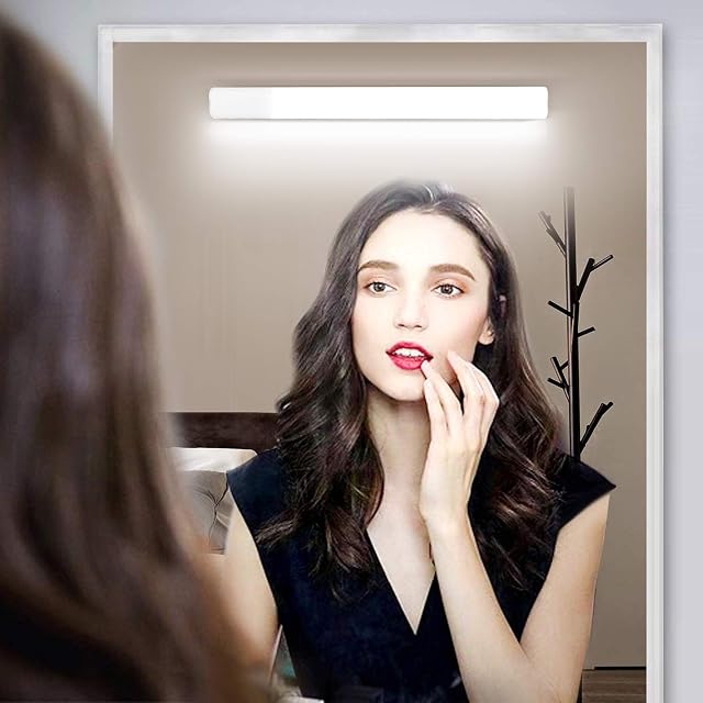 OOWOLF Vanity Mirror Light,Cordless Portable Makeup Light 6000K USB Rechargeable Brightness Dimmable for Bedroom Dressing Table, Bathroom, Dressing Room Mirror (Cold White)