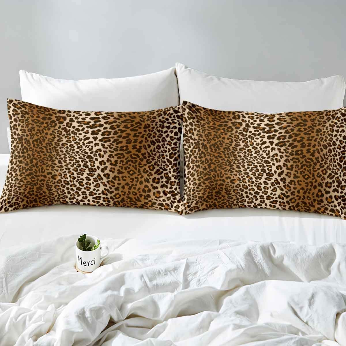 Loussiesd Leopard Print Bed Sheet Set Luxury Cheetah Printed Bedding Set For Girls Women Wild Animal Theme Fitted Sheet Wildlife Style Decor Bed Cover Single Size - Image 2