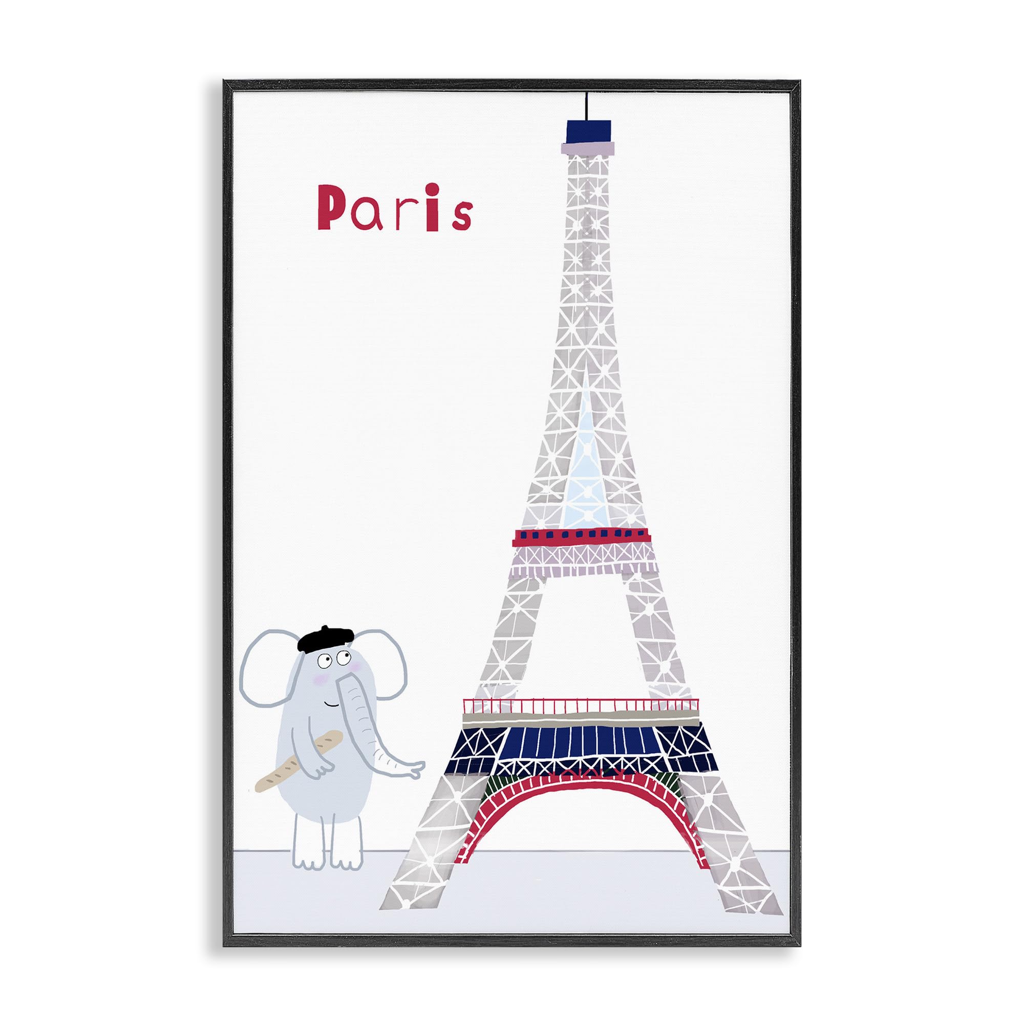 Cadre éléphant et tour Eiffel pour égayer un mur blanc triste et sans vie