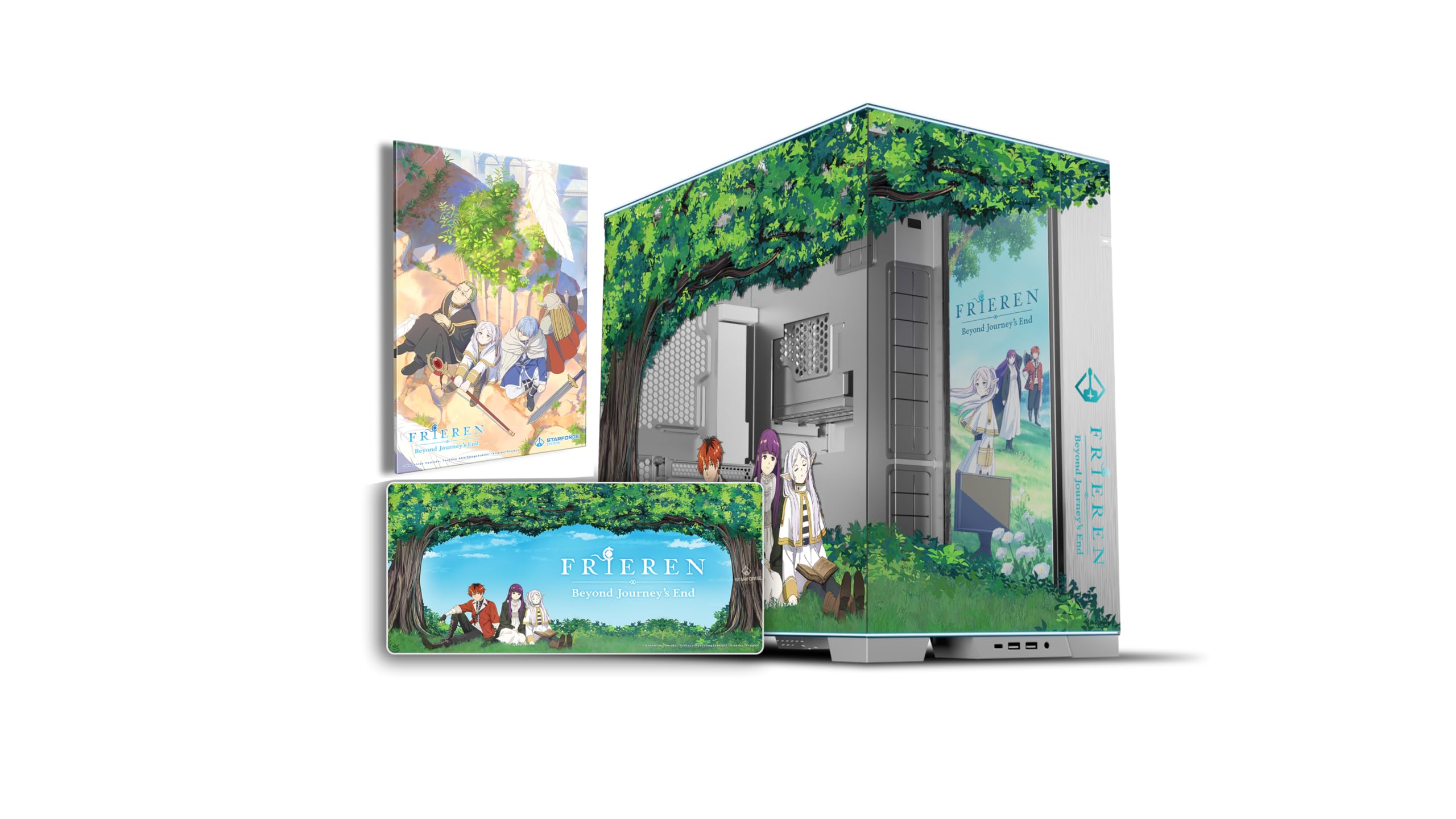 Starforge - Frieren: Beyond Journey’s End Computer Case Bundle – Lian Li O11 Dynamic EVO RGB E‑ATX/ATX/mATX PC Tower – with Embossed & UV Printed