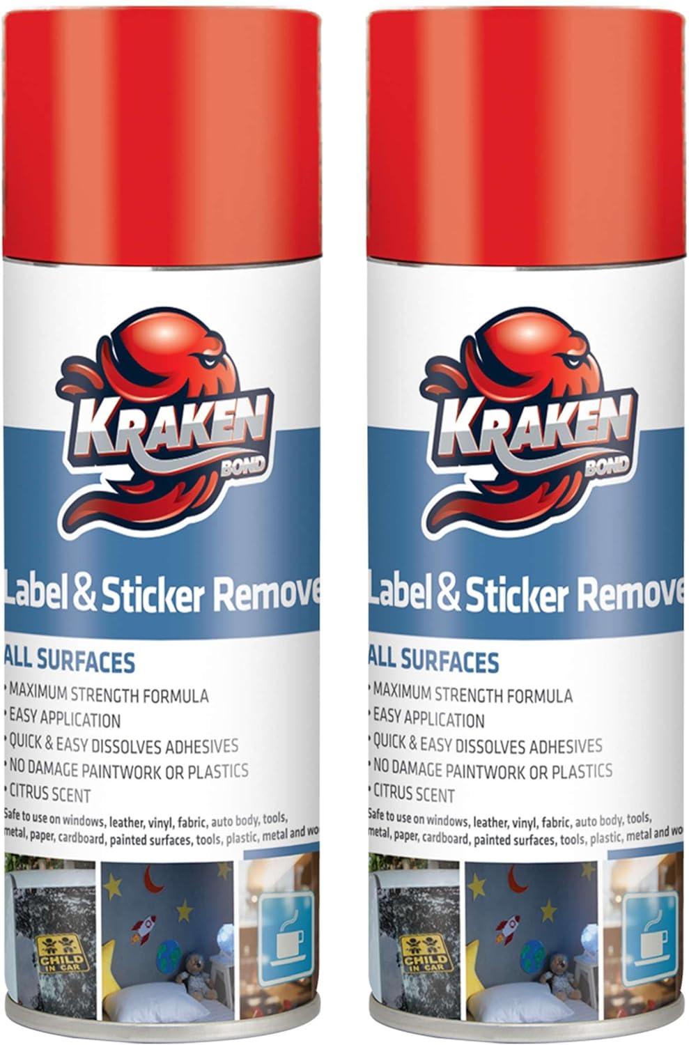 Kraken Bond Label & Sticker Remover Spray (2x6.7oz) Quick
