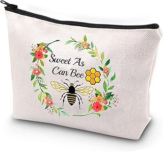 JYTAPP Honey Bee Makeup Bag Honey Bee Birthday Gift Sweet As Can Bee Cosmetic Bag Zipper Pouch Bumble Bee Bag Honey Bee Party Favors Bag Bee Lover Gifts