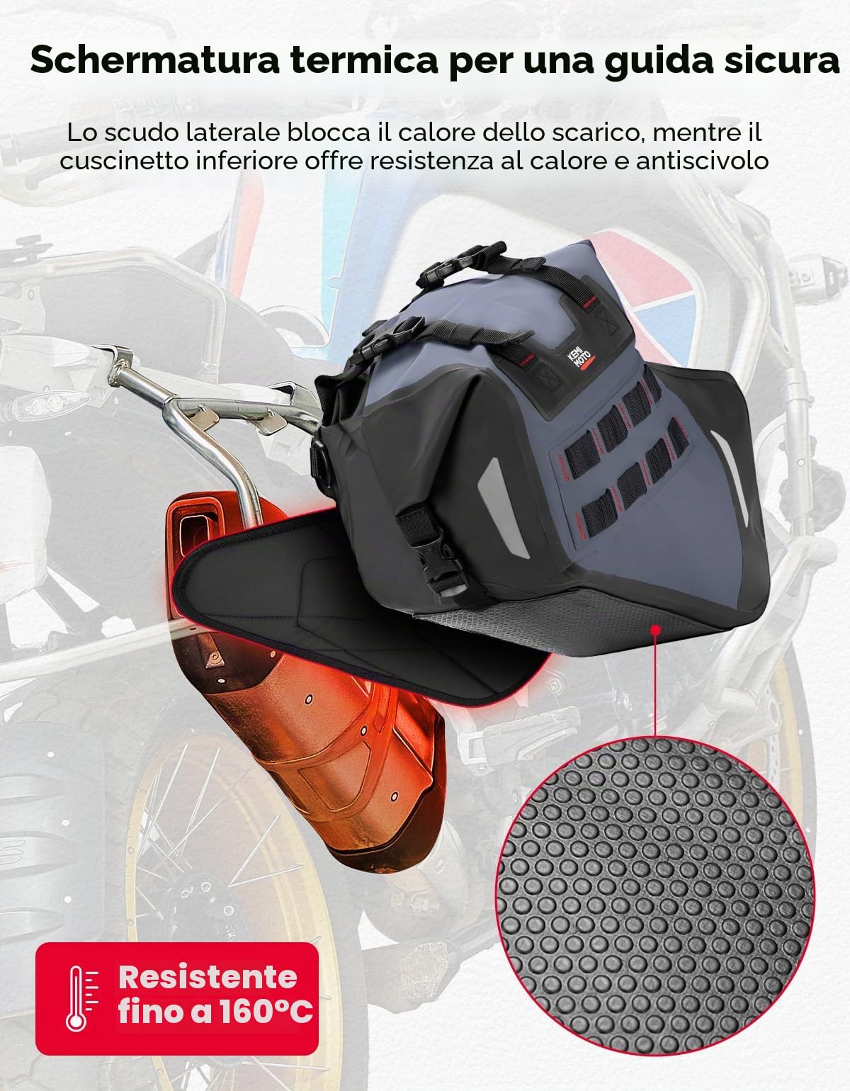 KEMIMOTO Borse Laterali Moto Impermeabili IPX6, Borsa Moto da Viaggio in PVC Morbido per Set 30L (15L x 2), Borse da Sella e da Coda Senza Supporto per Enduro Adventure e Motocicletta Dual Sport