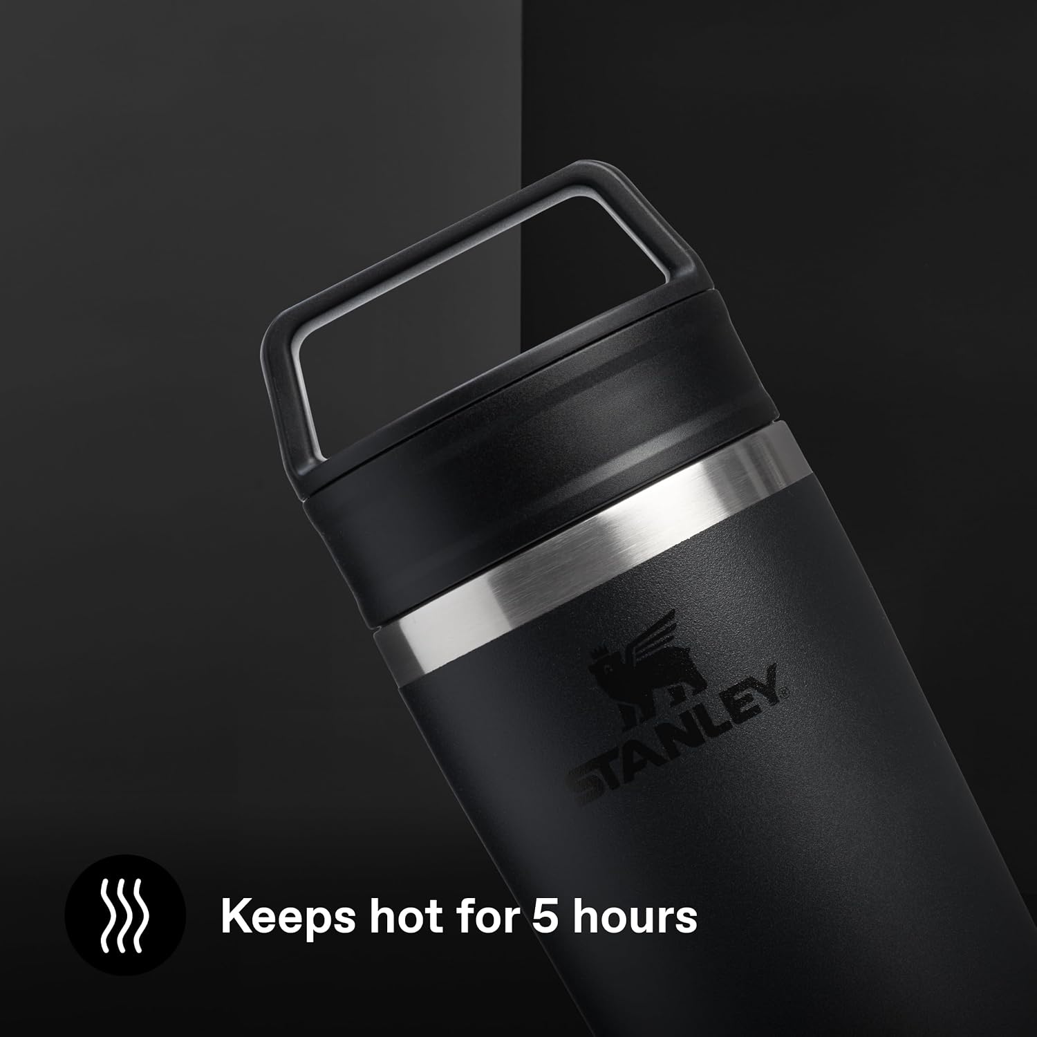 STANLEY Café-to-Go Termos Bardak 0.47 Litre – Siyah 2.0 | Paslanmaz Çelik
