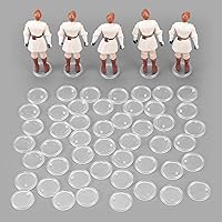 SIXPOINTS 36-Pack Clear Round Display Stands for 3.75" Modern Star Wars Black Series, GI Joe & Marvel Action Figures - 25mm Base, 2.35mm Peg