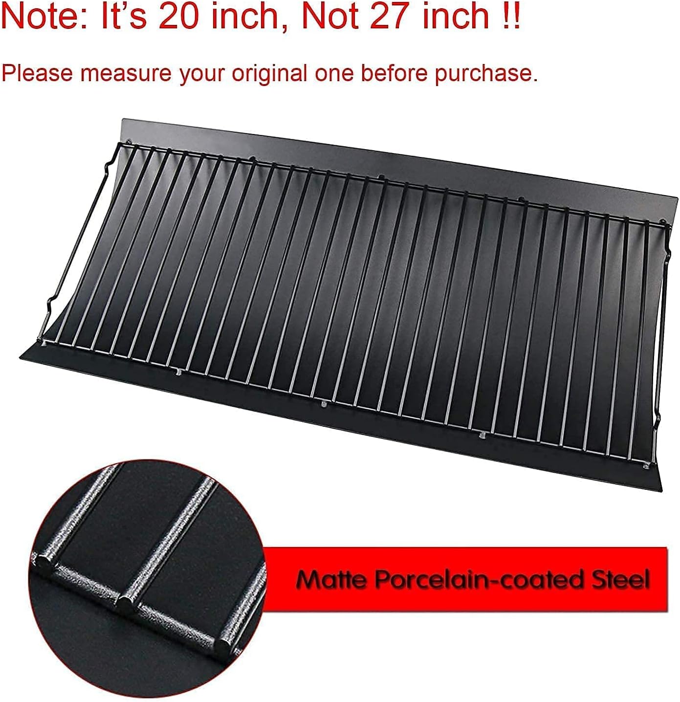 Hisencn Repair kit Replacement for Chargriller 5050, Grill Burner Tube, Heat Plate Shield Tent, Hanger Brackets, Electronic Ignitor, Porcelain Coated Cast Iron Cooking Grates, 20 inch Ash pan