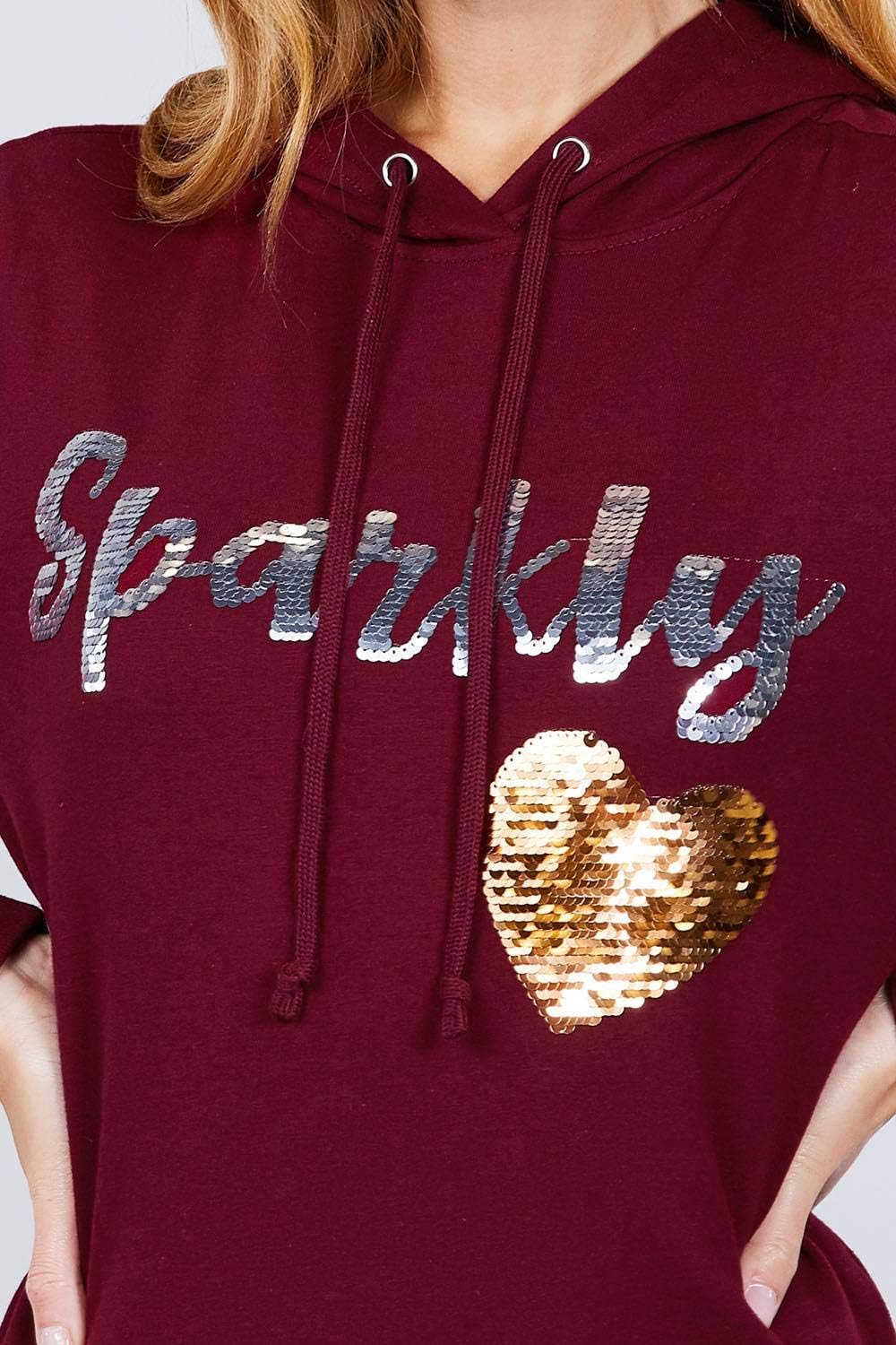 Shop & Buy Sparkly Sequins Hoodie Pullover - Mustard - S image 3