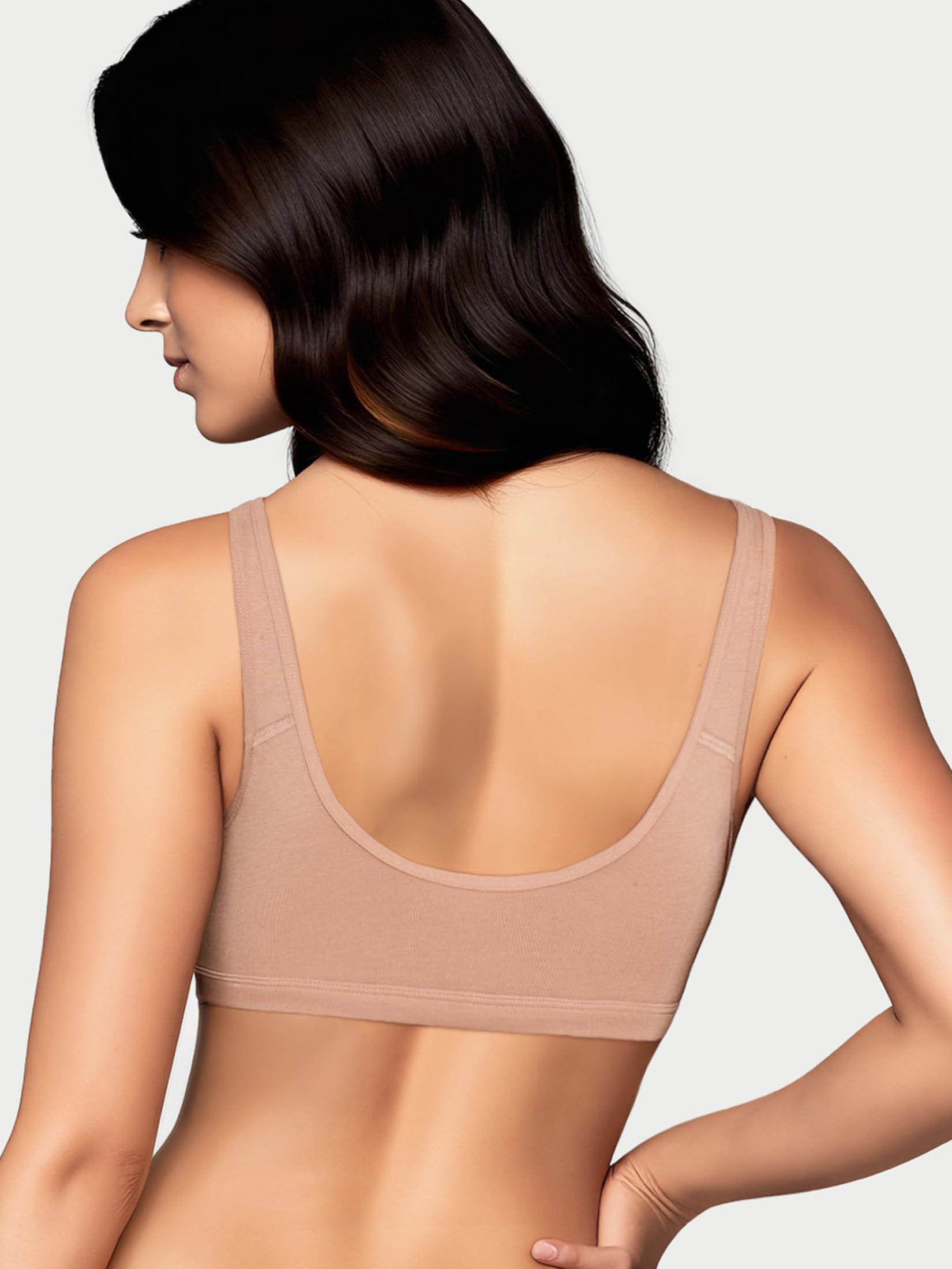 Enamor Bamboo Cotton IB07, reggiseno pop-on da donna, 3 volte più morbido, 4 volte più assorbente, antibatterico, imbottito, senza ferretto, copertura completa