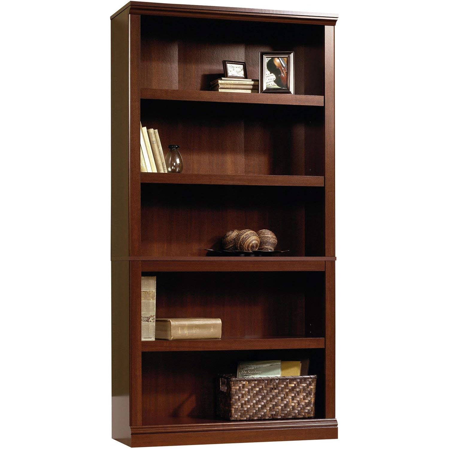 5Shelf Bookcase with 3 Adjustable Shelves, Wall Unit
