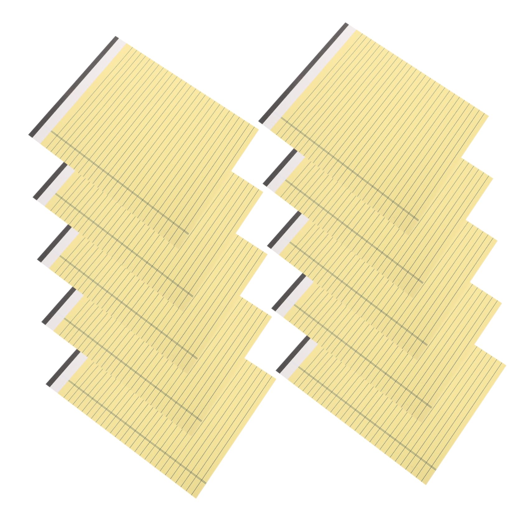 Blocchi Note Legali Gialli 10 Pezzi Stampa Fronte-retro e Carta Spessa, 30 Pagine Ciascuno, per Appunti e Uso Ufficio Quotidiano