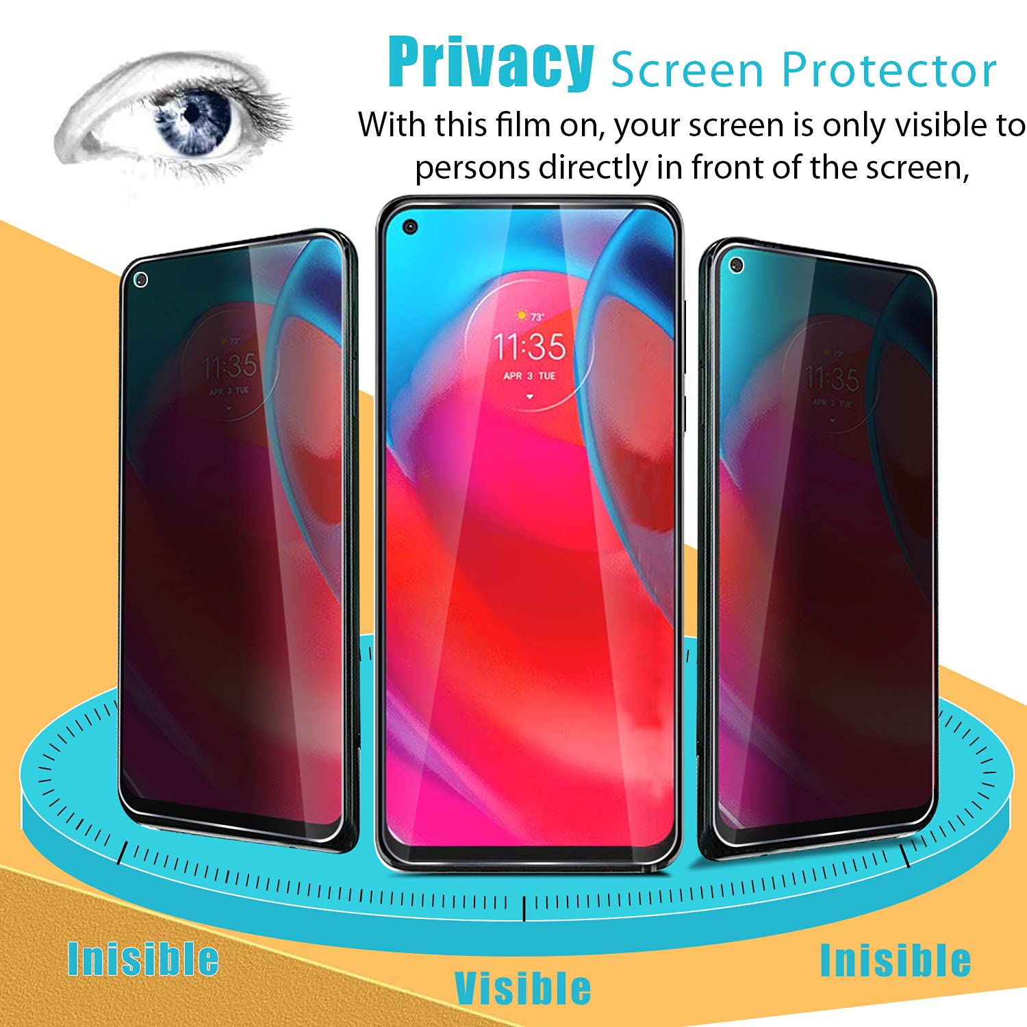 Moonshield Lot de 2 + 3 protecteurs d'écran en verre trempé pour Moto G Stylus 5G avec 3 lots de lentilles d'appareil photo, Proetctor, HD transparent antiespion, résistance aux rayures et aux