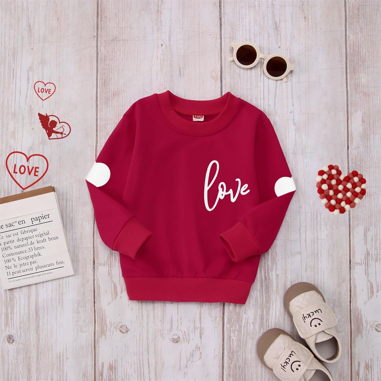 MODNTOGA Mommy and Me Valentines Crewneck Sweatshirt Love Heart Graphic Tops Long Sleeve Pullover Family Matching Outfit - Image 7