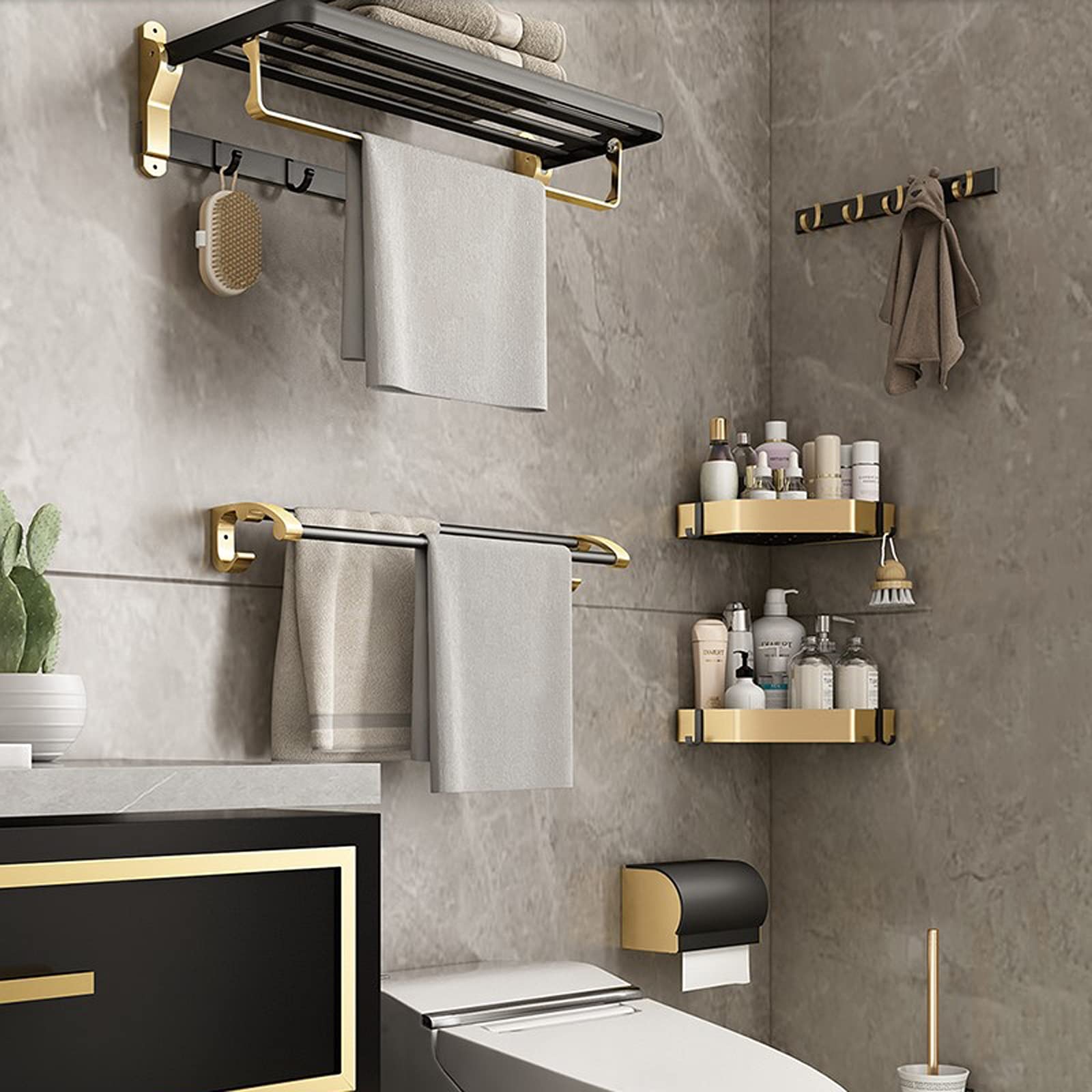 人気の バスルームラックタオル棚洗面台化粧品収納棚4