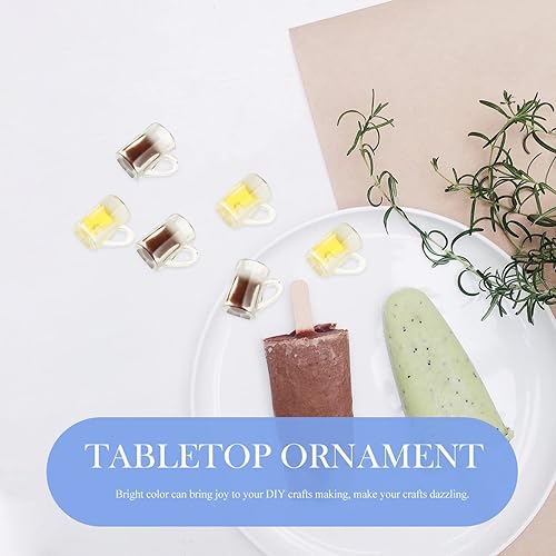 Miniatura 3 de Kisangel 120 piezas de resina para botellas de cerveza, casas de muñecas, accesorios de vidrio de cerveza para modelo, casa de muñecas artesanal,