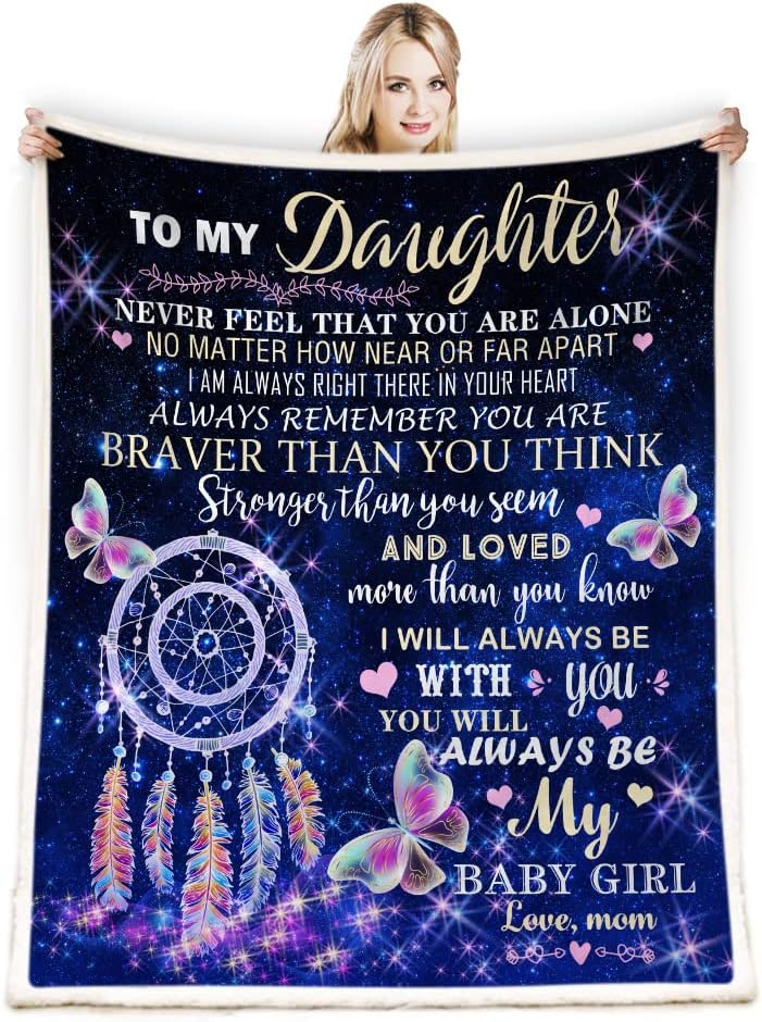 Juirnost Gifts for Daughters from Mothers,Daughter Gift from Mom,to My Daughter Blanket,Birthday Gifts for Daughter Adult,Blanket for Daughter,Mother to Daughter Gifts from Mom,for My Daughter Blanket