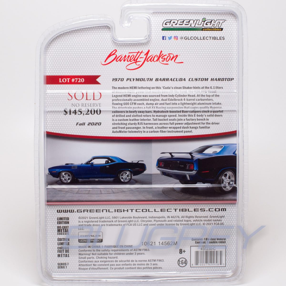 Amazon | グリーンライト 1/64 プリマス バラクーダ 1970 HEMI