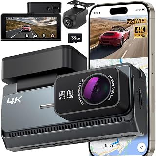 Dashcam Auto Front und Heck 4K+2K, 3,39" IPS Display mit 32GB Karte, WDR,Wi-Fi GPS, Nachtsicht, Parkmodus, G-Sensor, App, Unterstützung 256GB für Auto(339CW) - Amazon product rated Grade A