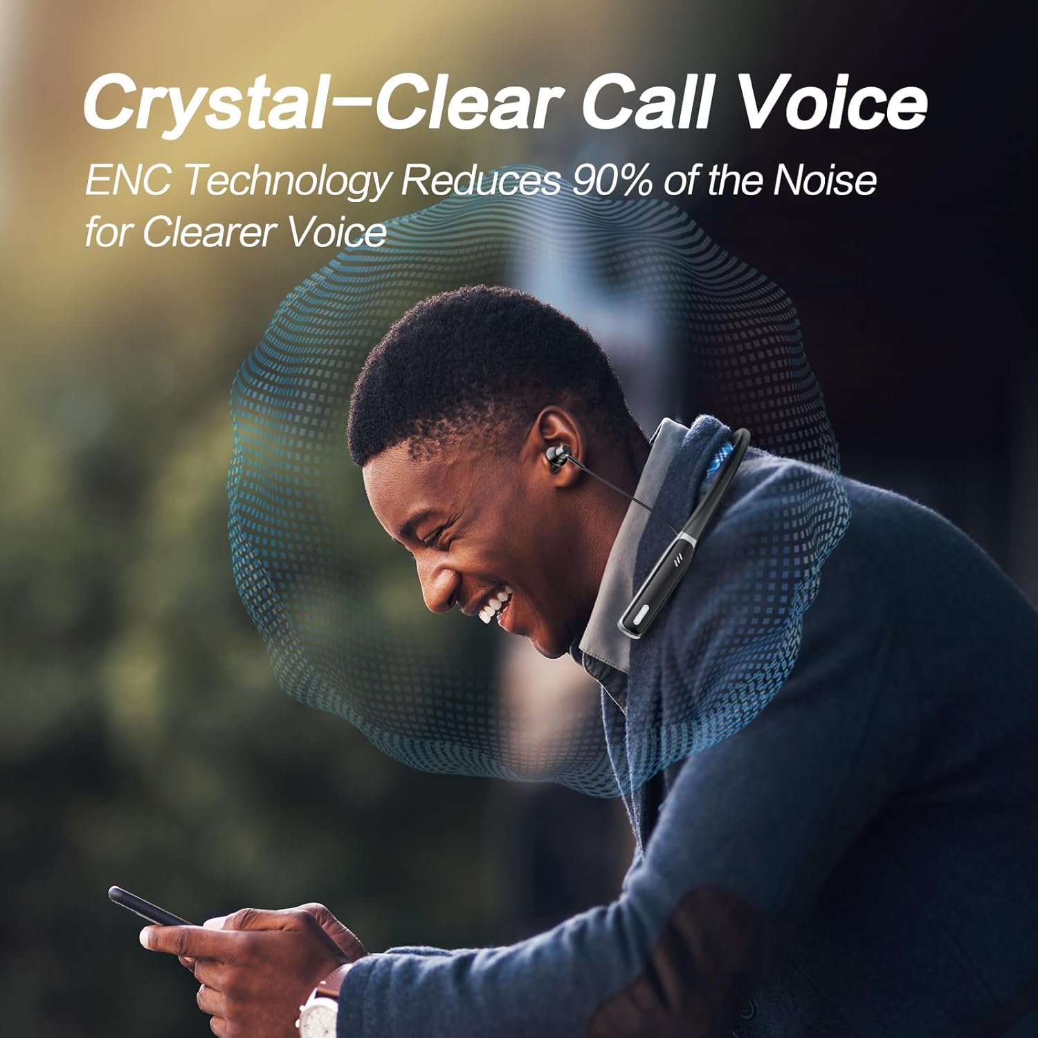 Wireless Neckband Earbuds, Neckband Bluetooth Headphones with Built-in Microphone, Bluetooth Headset Magnetic Earphones, Deep Bass, Ultra-Lightweight, Bluetooth 5.4, 80H Playtime, Black - Image 4