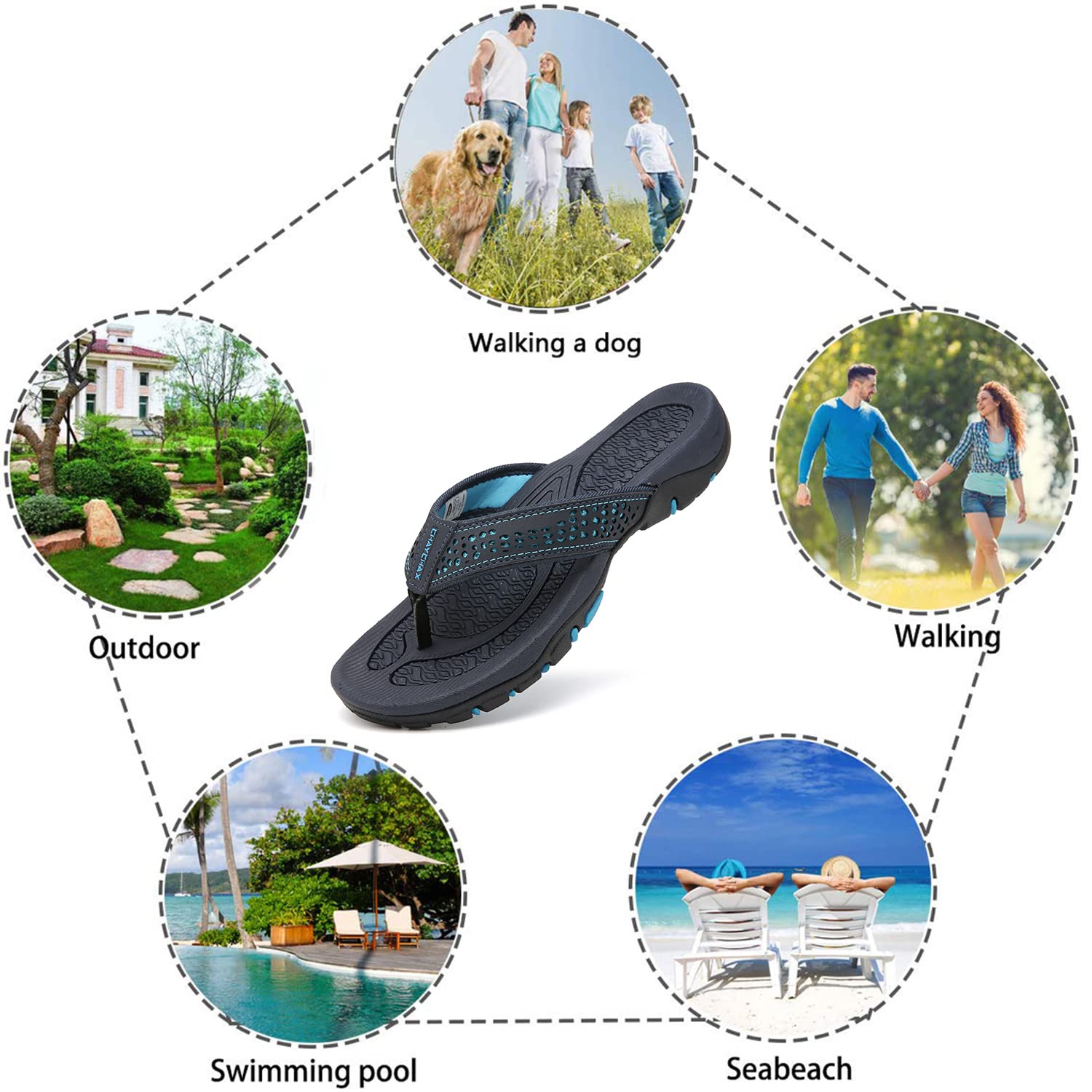 ChayChax Chanclas Hombre Sandalias Deportivo Playa Verano Zapatillas Flip Flops Suela Goma