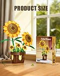 Sunflower Building Set Botanical Collection for Plants & Flowers Lovers Artificial Sunflowers for Home Decor Bonsai Flower Blocks Toys Birthday Gift for Adults Kids Girls Boys Ages 6+ (291Pcs)