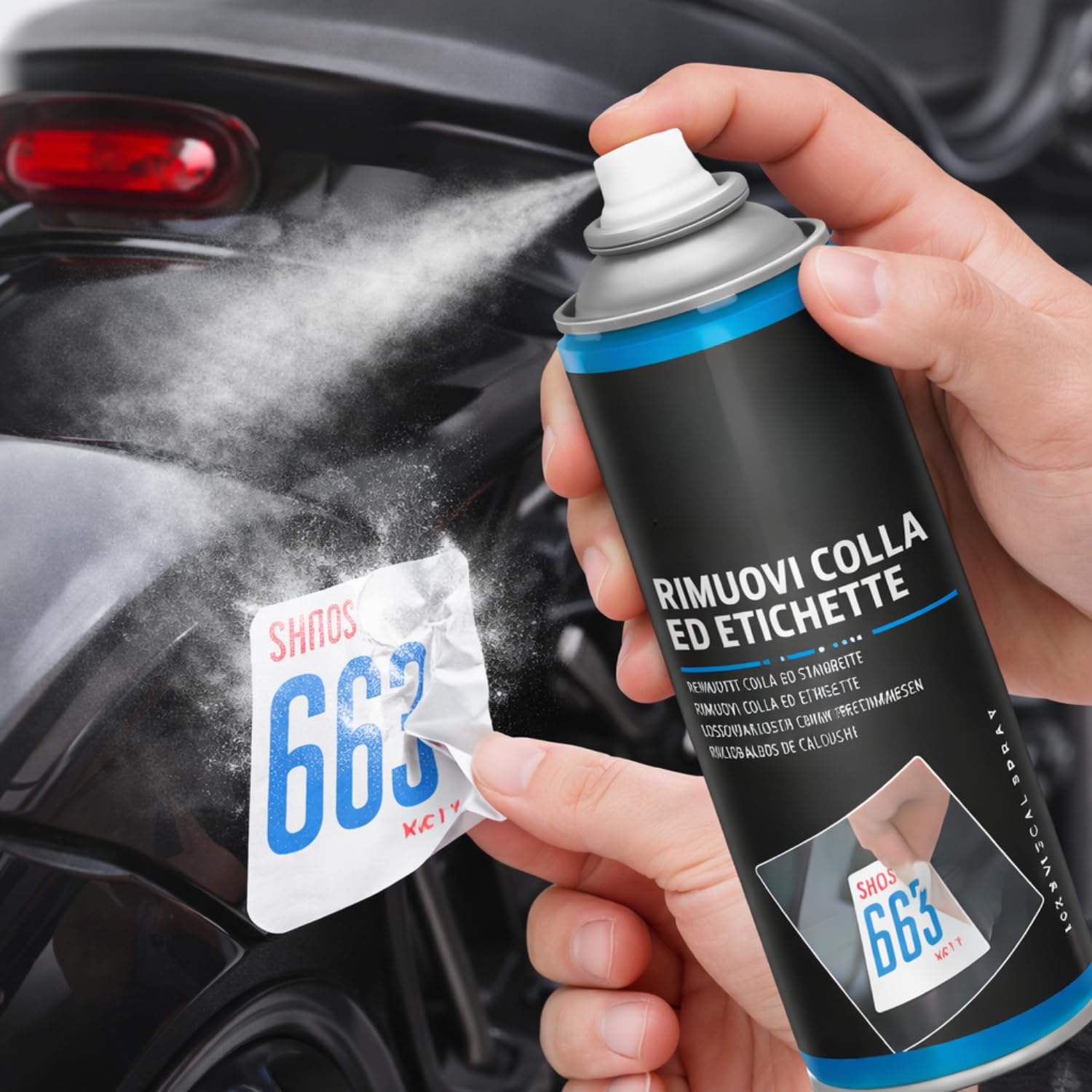 12 bombolette di Rimuovi Colla ed Etichette spray da 200ml, di colore bianco tenue, ideale per rimuovere adesivi etichette e colla senza lasciare residui - F